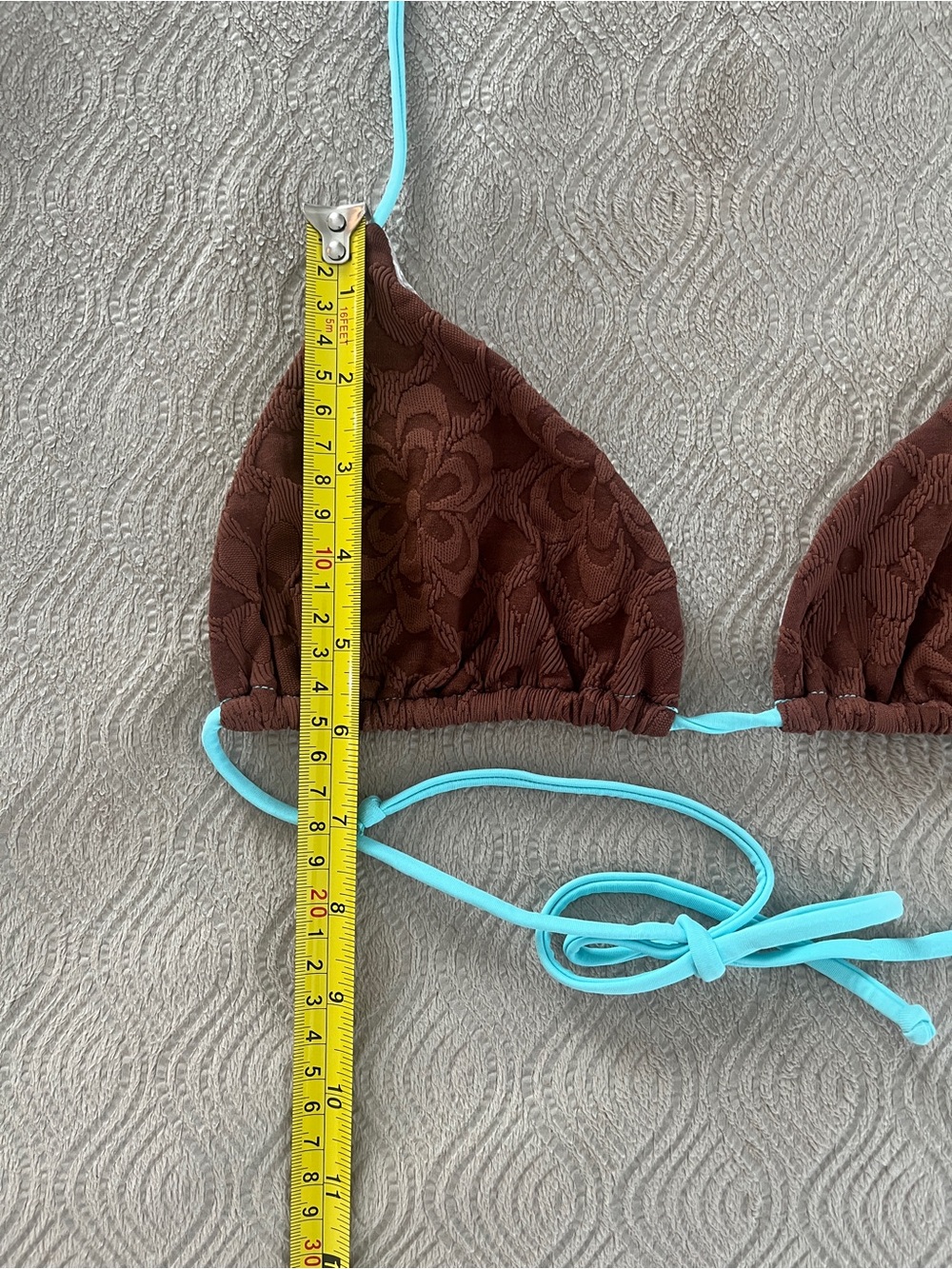 Free People Michelle Brown and Blue Women's Bikini top size X large - Picture 12 of 14